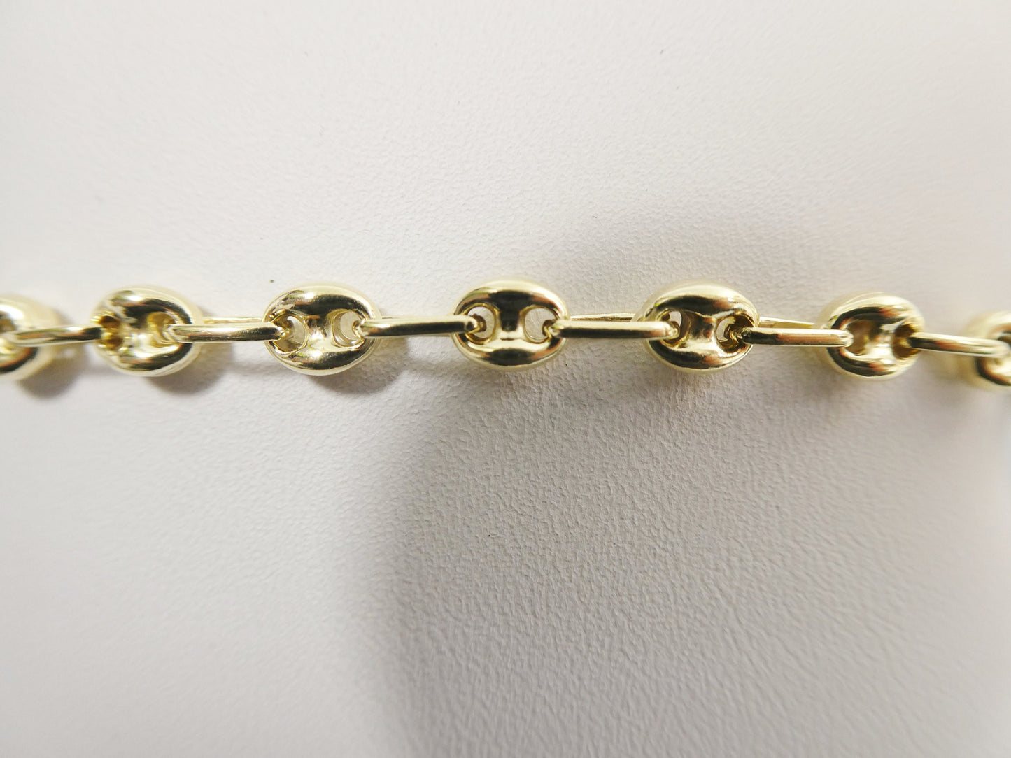 real 925 sterling silver solid anchor puff chain 14k yellow gold finish