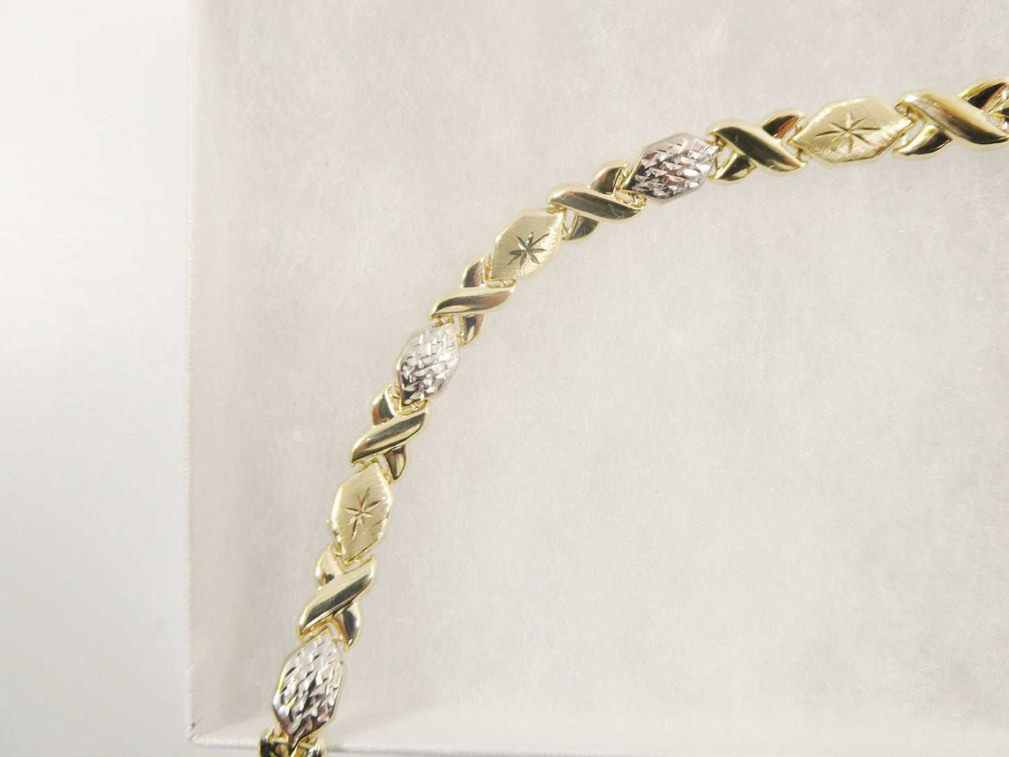 real 10k solid yellow gold xoxo hugs and kisses 7 inch and 8 inch stampato bracelet