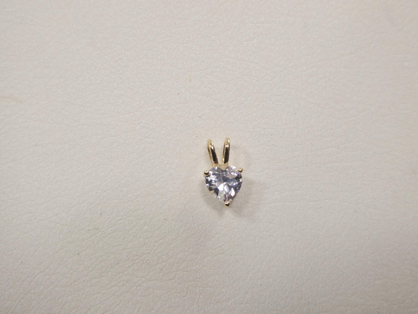 10k real solid yellow gold 16 inch chain and heart solitaire pendent set