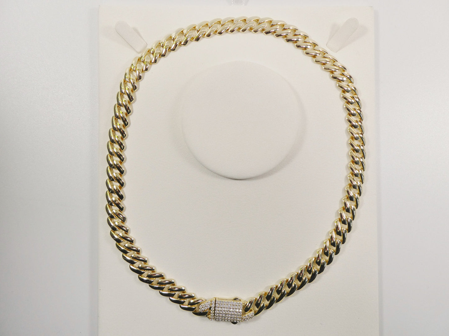 11mm real 925 sterling silver Monaco style bracelet and necklace 14k yellow gold finish