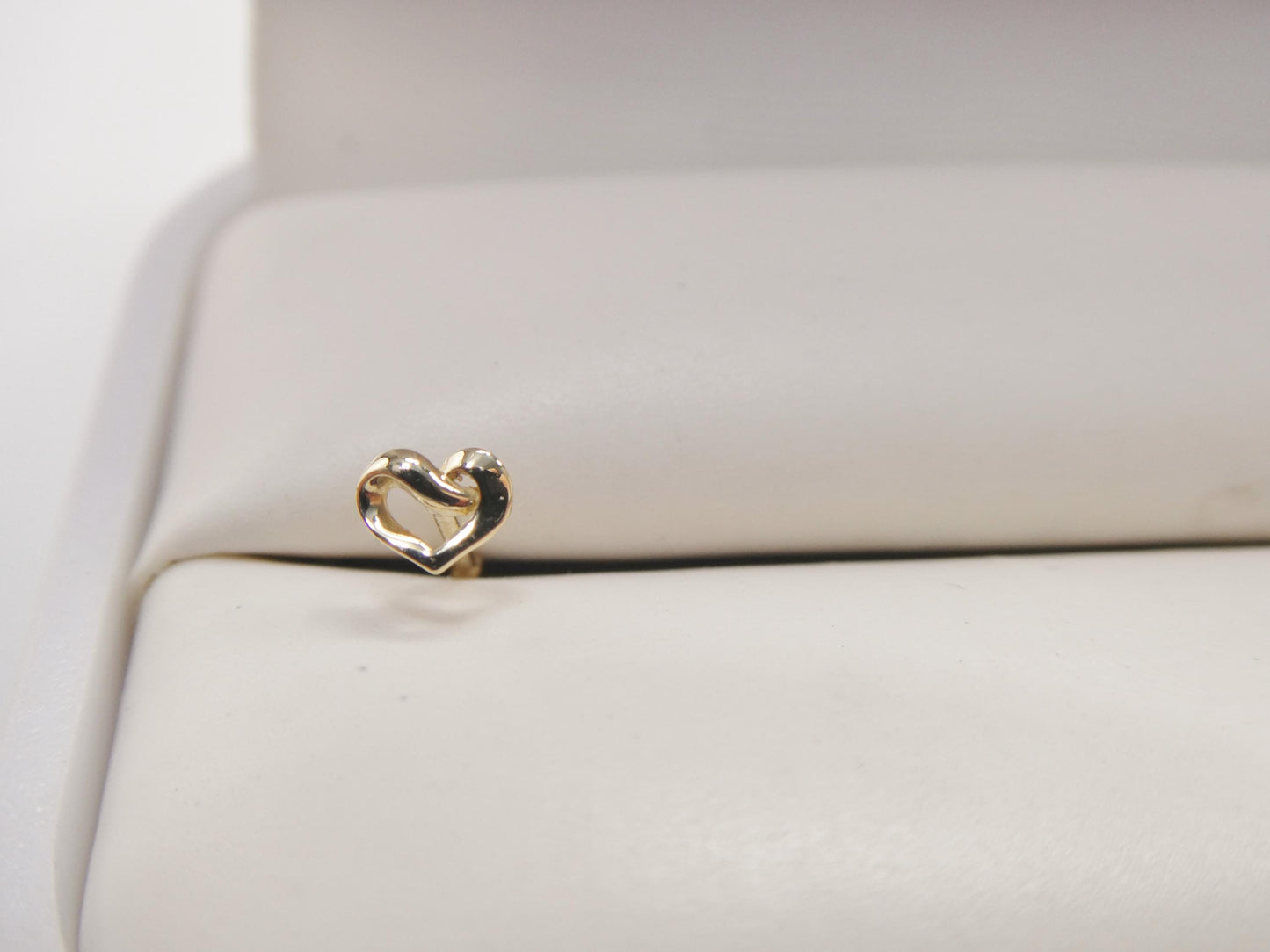 14k real solid yellow gold small tiny heart stud nose ring