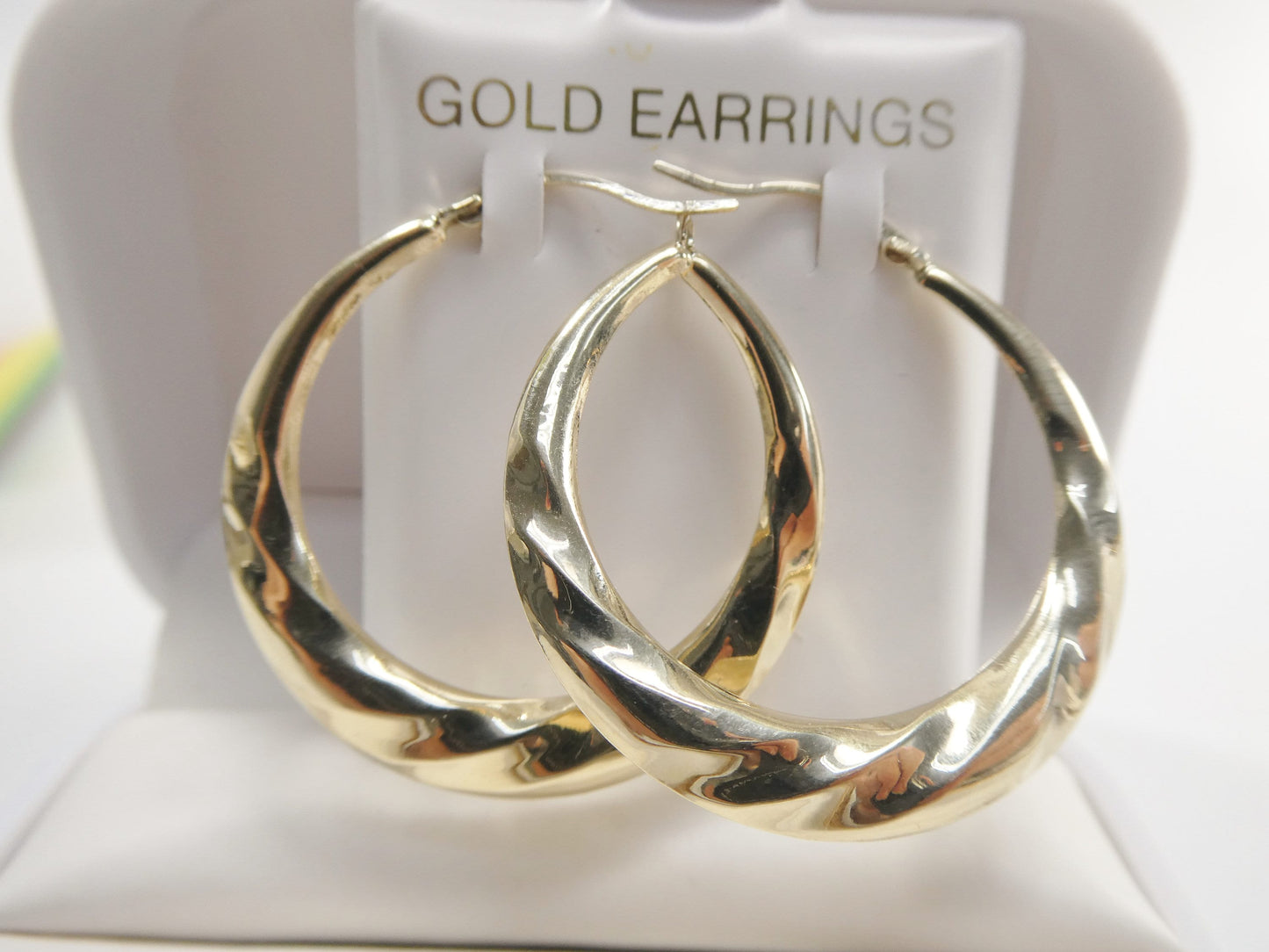 10k real solid yellow gold 32MM classic design hoop earrings