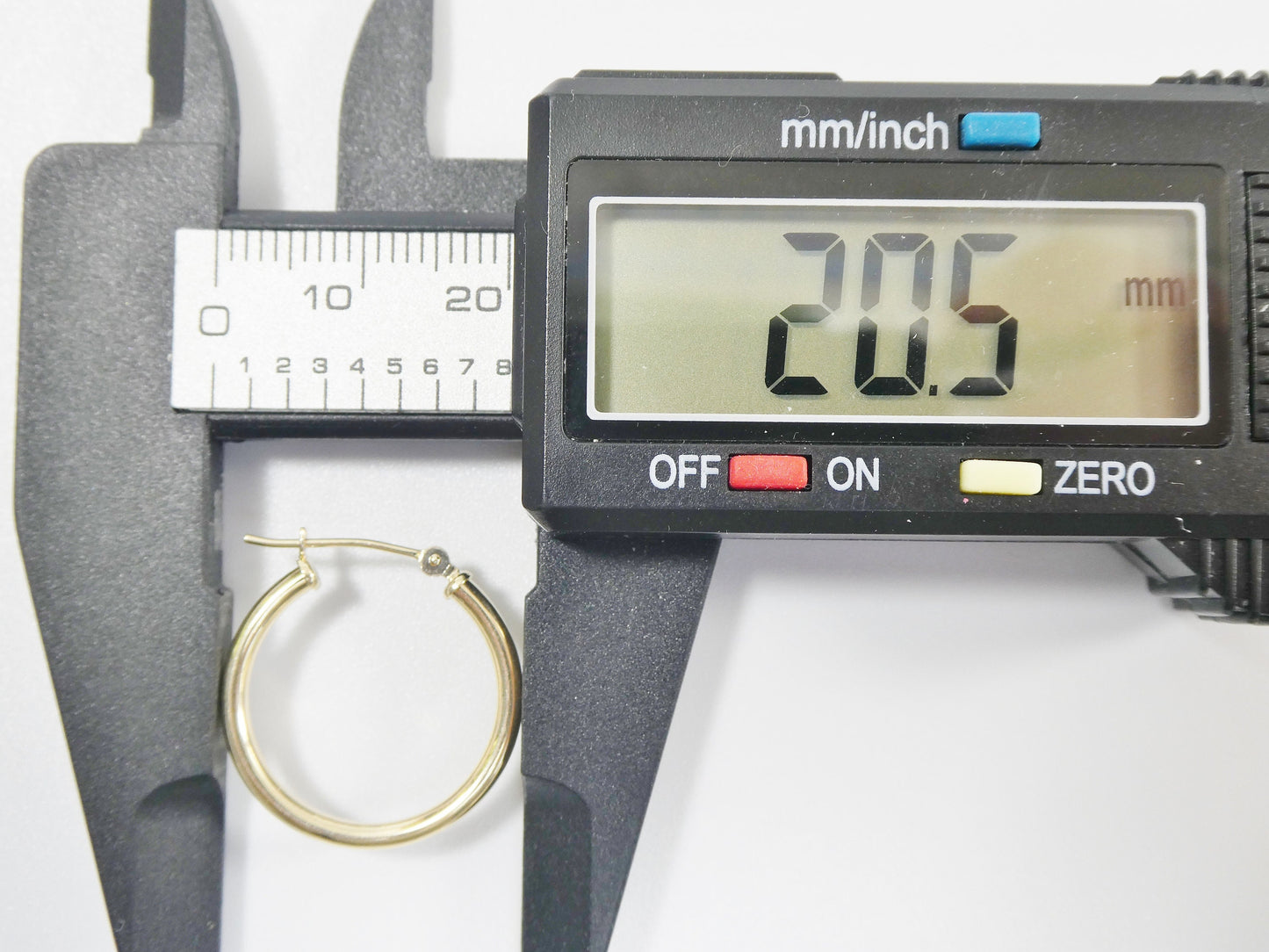 10k real solid yellow gold 2mm tube super polish hoop earrings