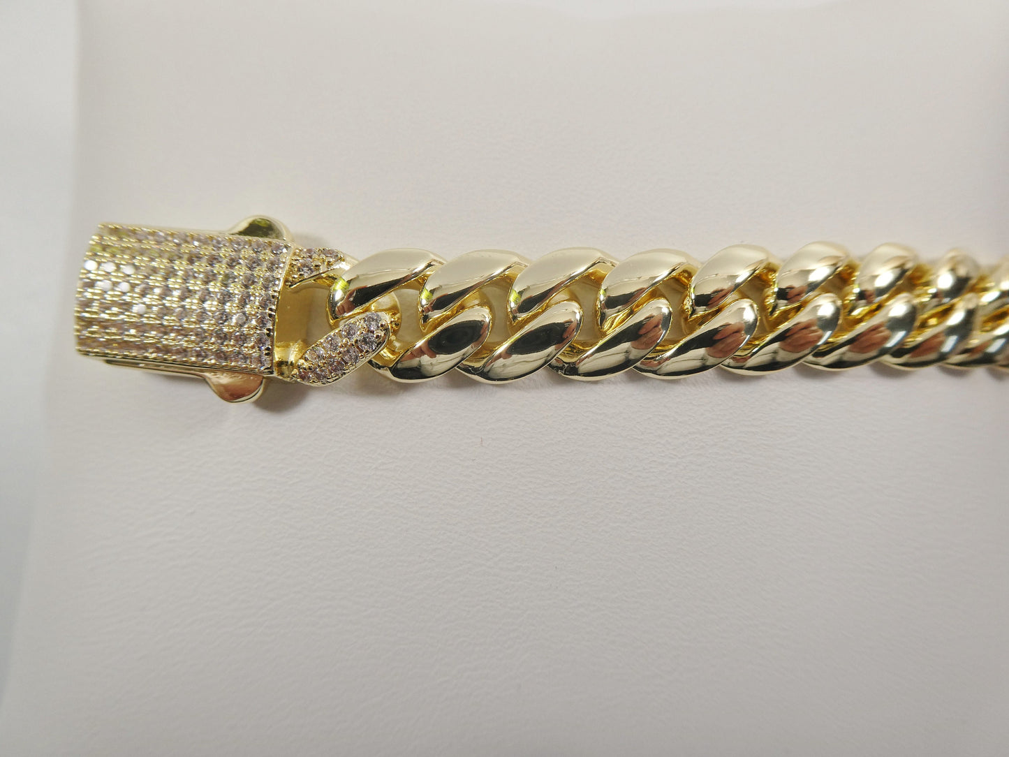 18k gold filled Monaco 10mm bracelet 7" 8" length