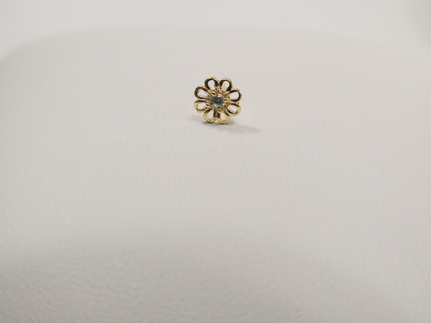 14k real solid yellow gold flower stud nose ring