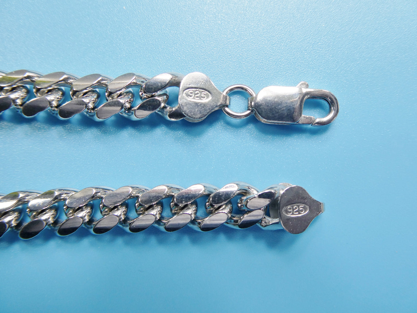real 925 sterling silver 8mm solid link bracelet