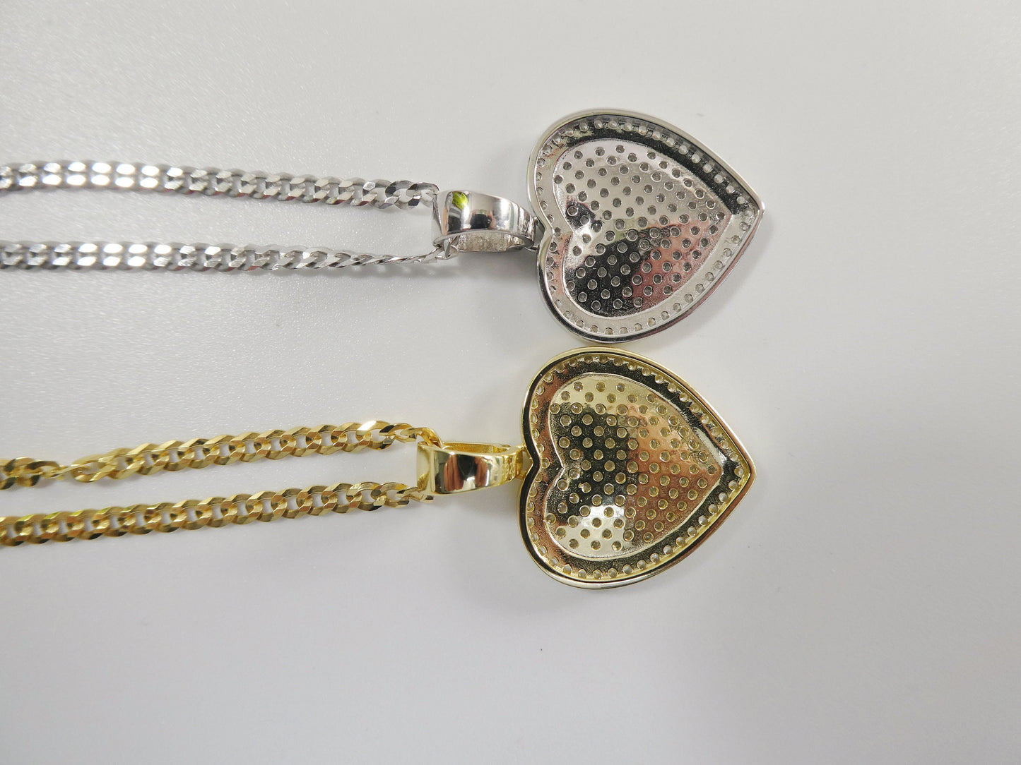 real 925 sterling silver 18 inch flat chain and heart pendent charm