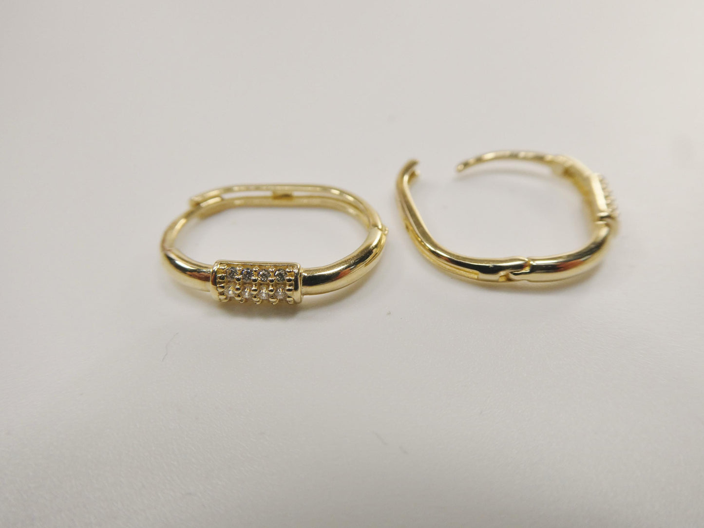 real 10k solid yellow gold buckle hoop huggie earrings