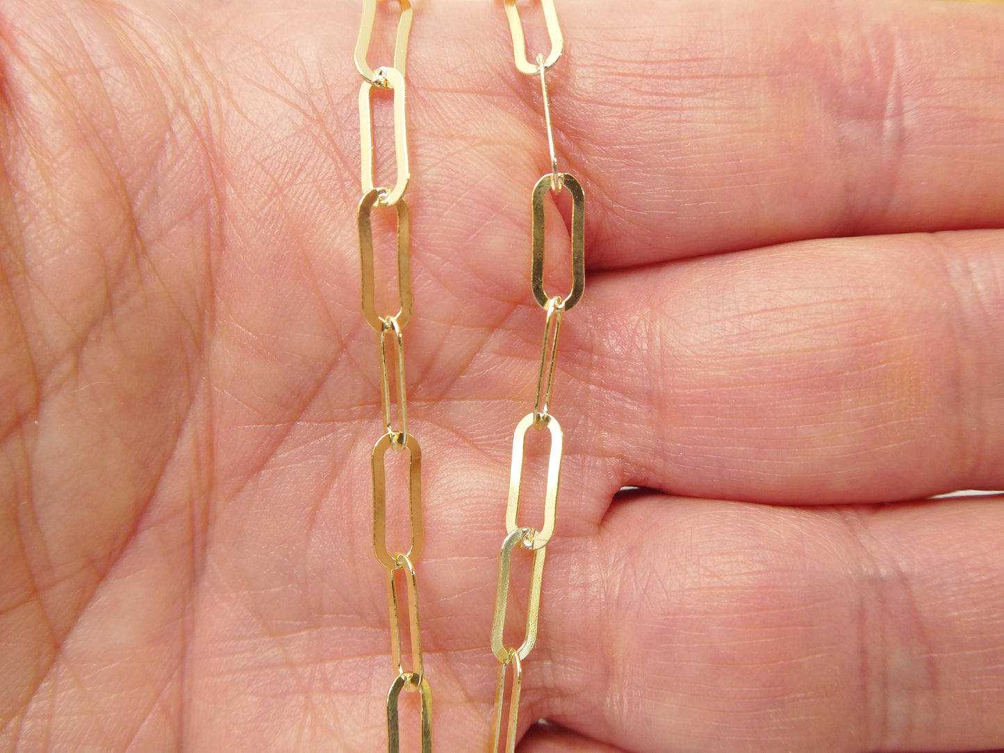 Real 925 sterling silver paperclip 10 inch anklet 14k yellow gold finish