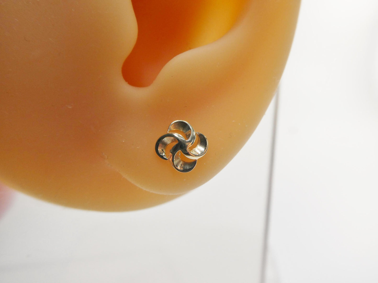 real 10k solid yellow gold flower push post earrings