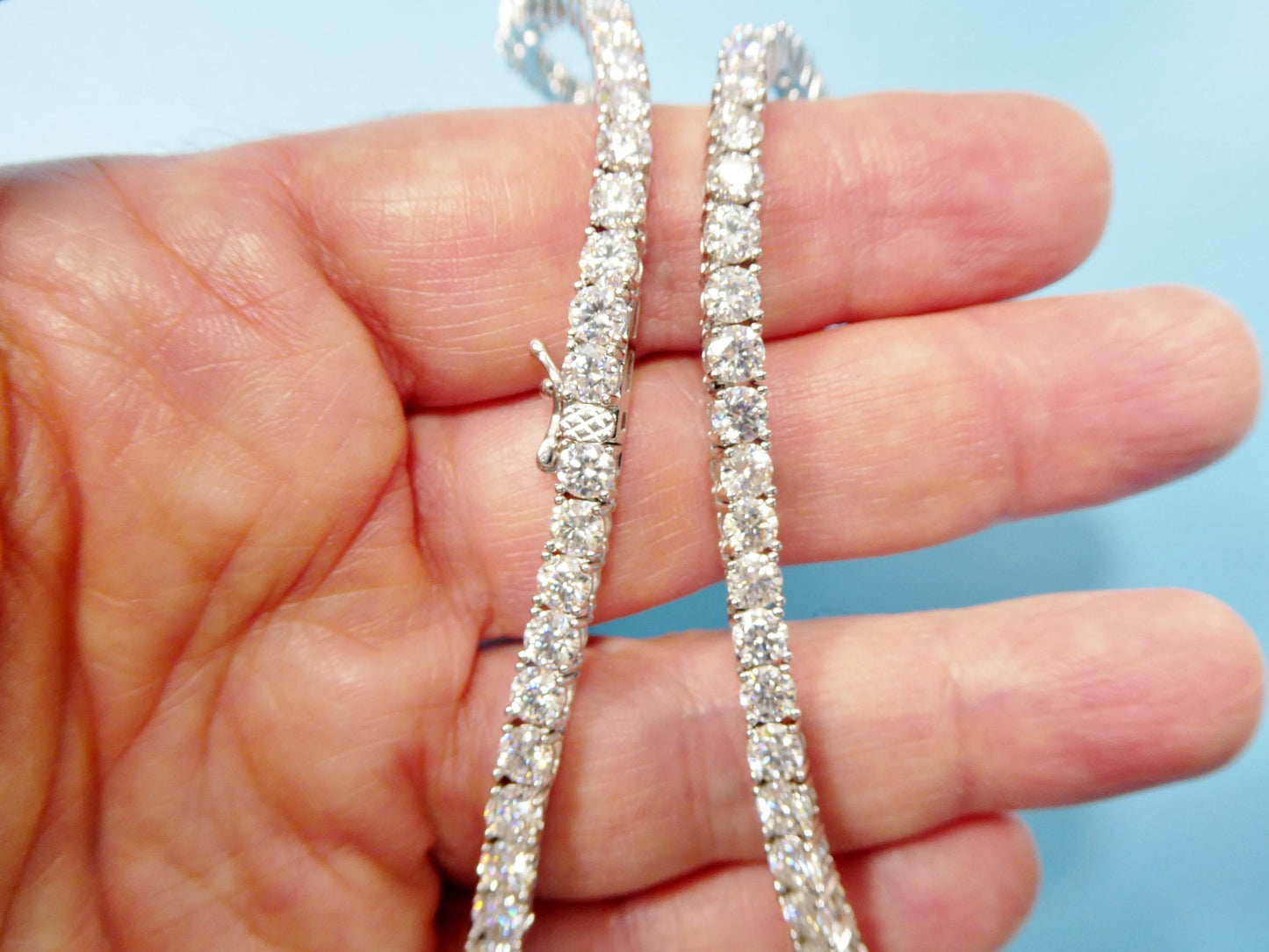 real 925 sterling silver 4mm moissanite tennis bracelet/necklace