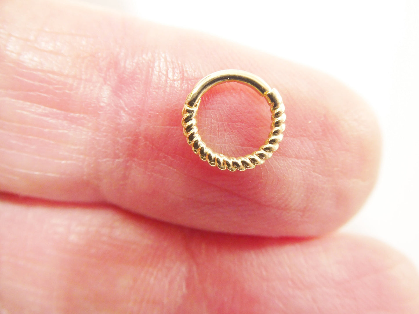 14k real solid yellow gold cartilage daith septum body ring piercing