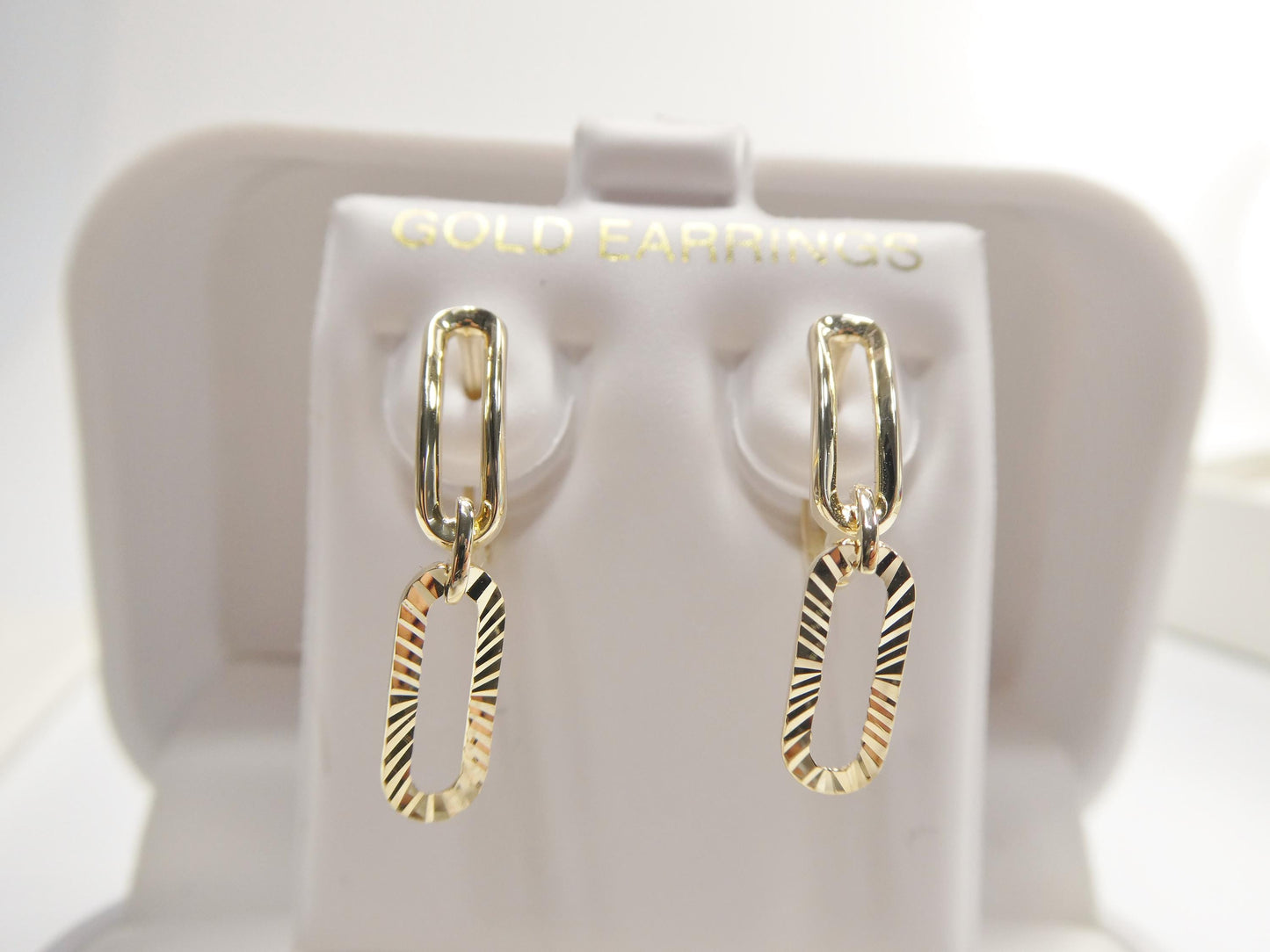 real 10k solid yellow gold designer hoop huggie earrings
