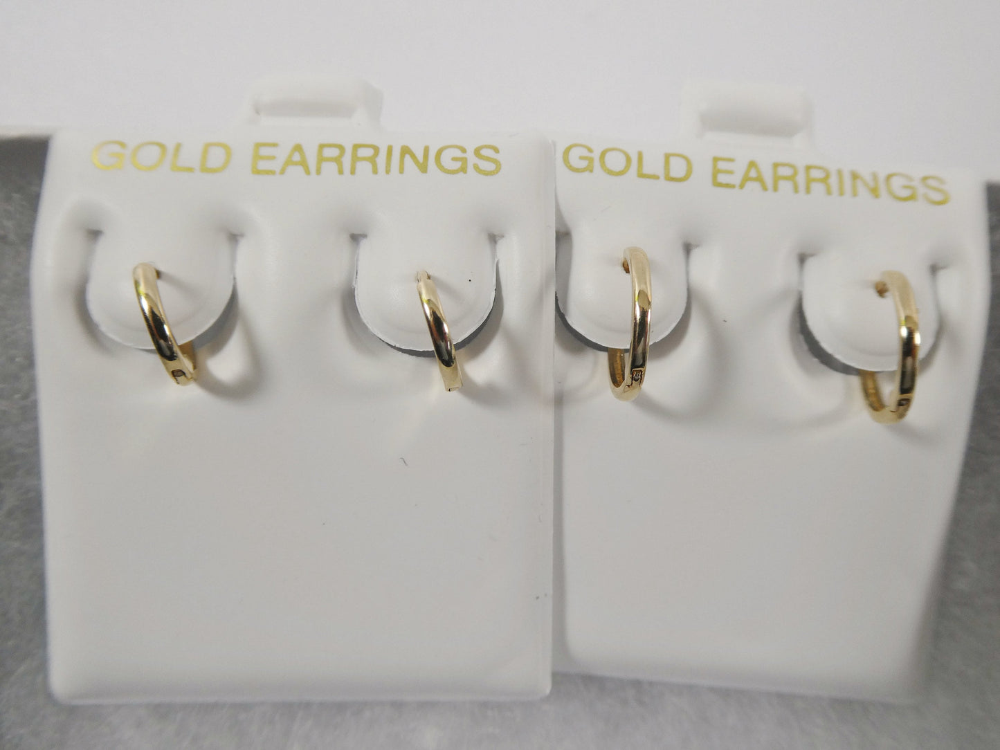 real 10k solid yellow gold tiny simple 9mm 11mm hoop huggie earrings