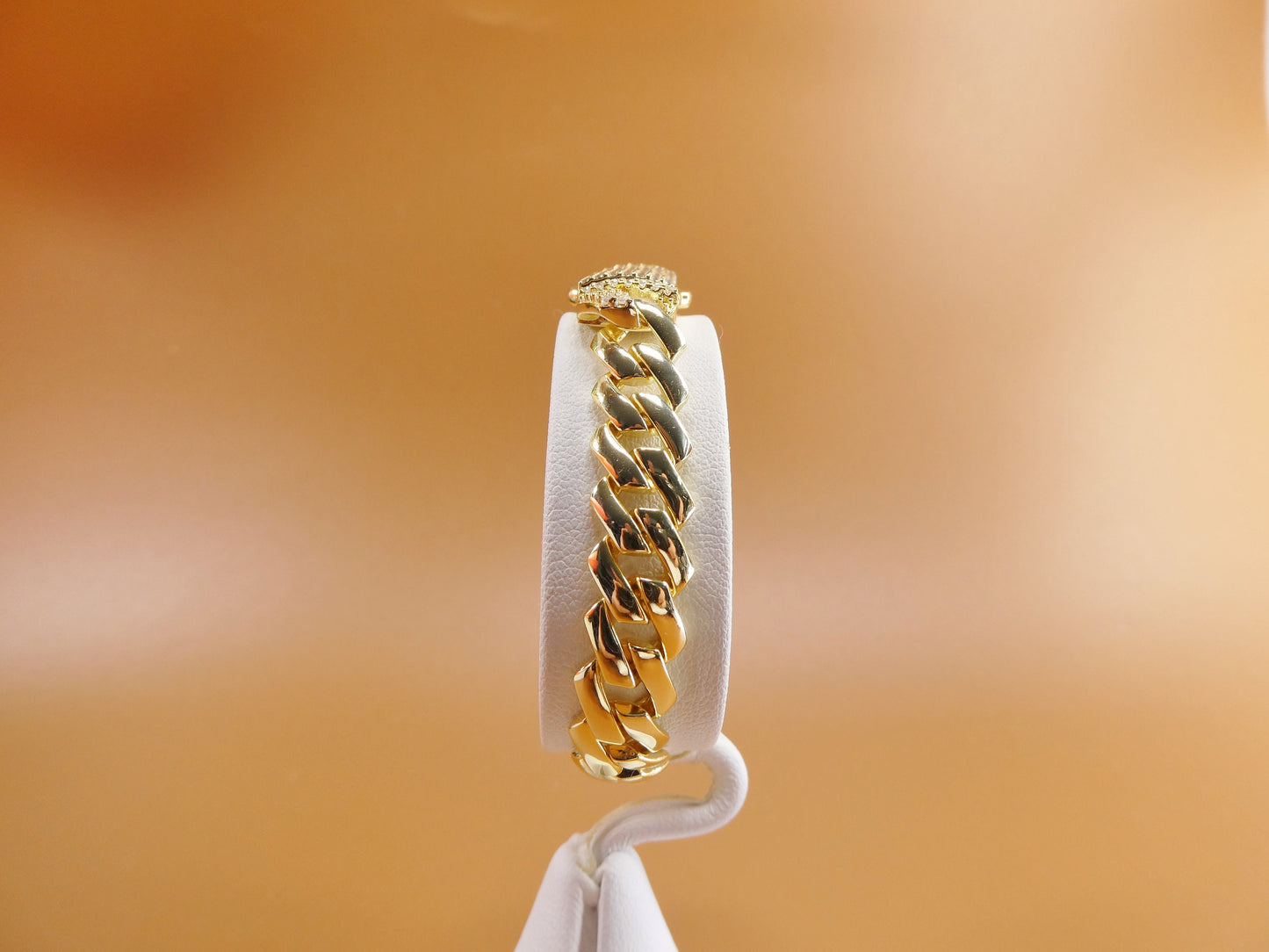 7 inch 14k yellow gold color Monaco bracelet over real solid 925 sterling silver