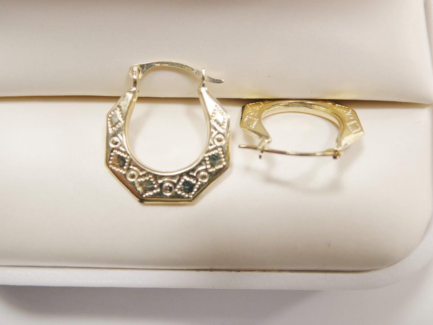10k real solid yellow gold classic design children hoop earrings