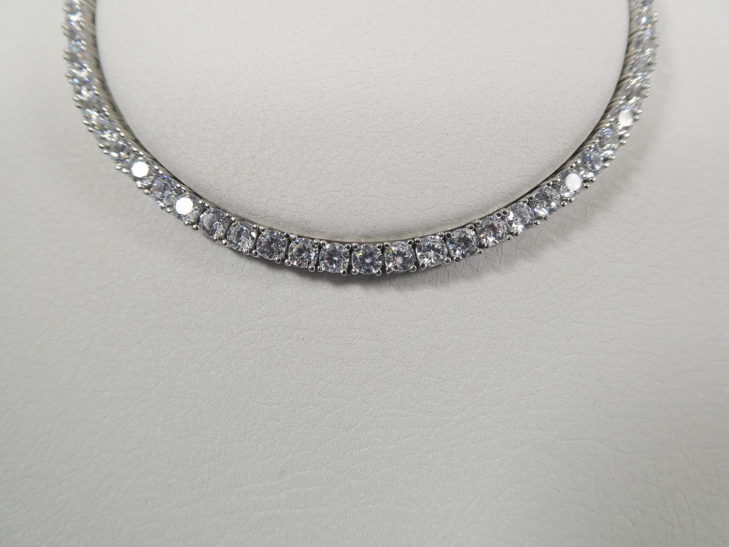real 925 sterling silver tennis bracelet 3mm / 4mm / 5mm white gold finish