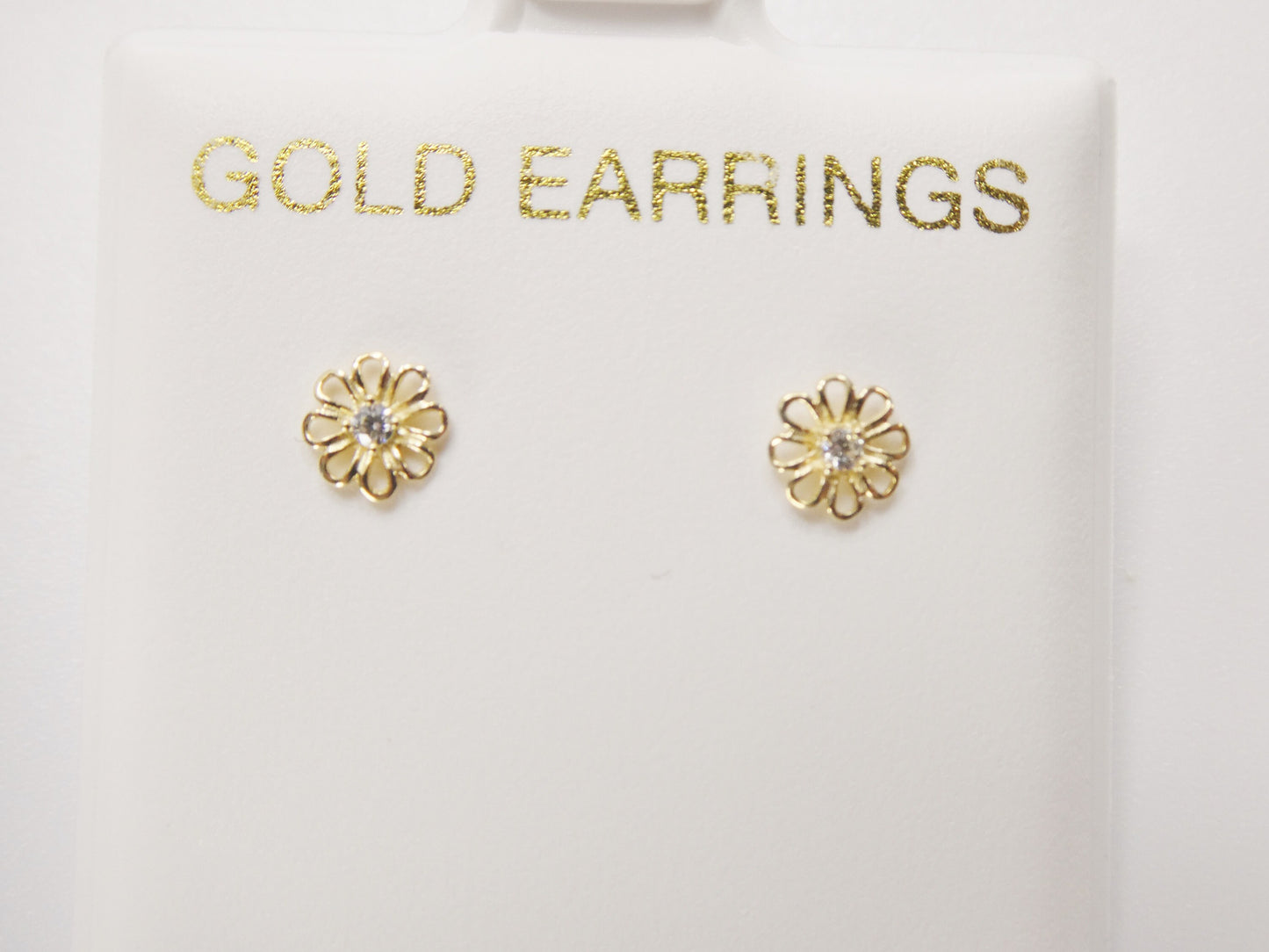 10k real solid yellow gold small flower push back earring