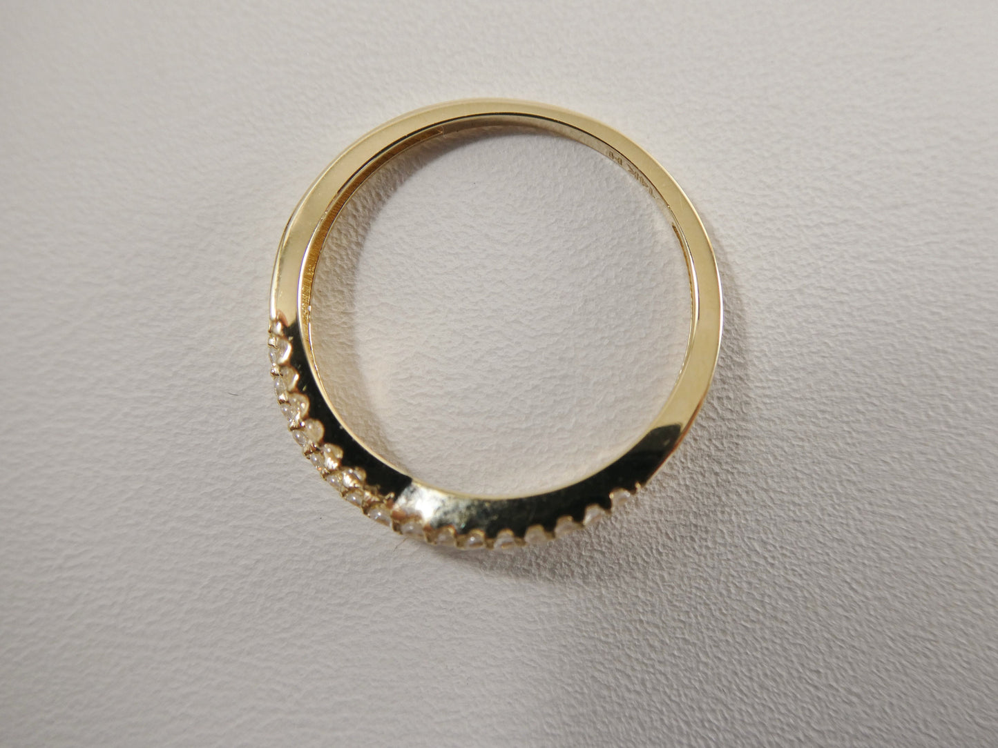 real 14k solid yellow gold women's classic micro pave setting pinky ring