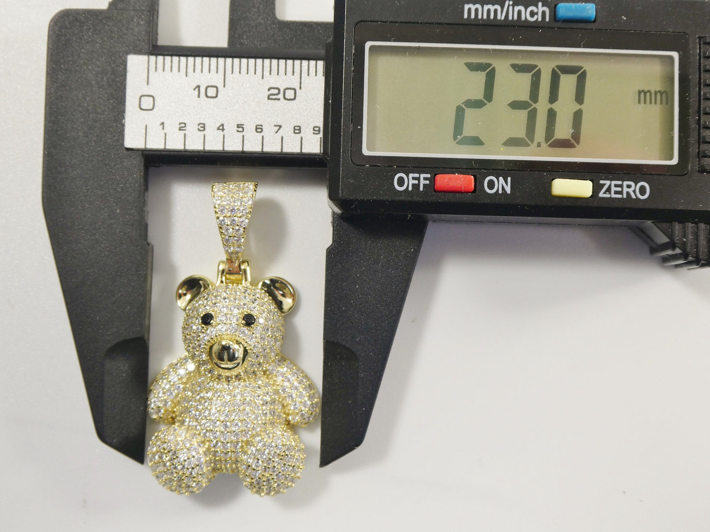 real 925 sterling silver medium size teddy rear charm pendent