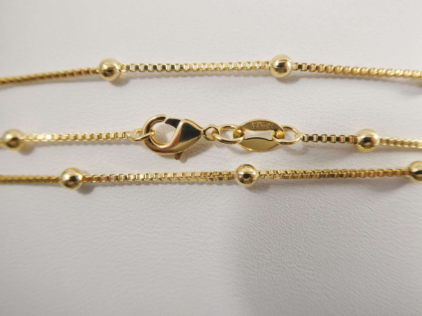 14k gold filled yellow gold box ball chain necklace