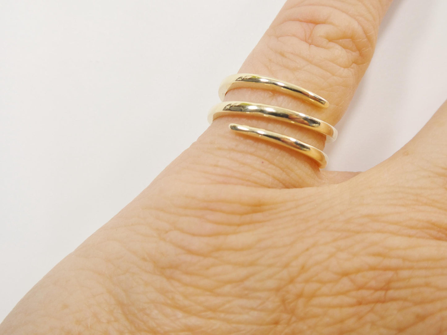 10k solid yellow gold women girl bypass ring