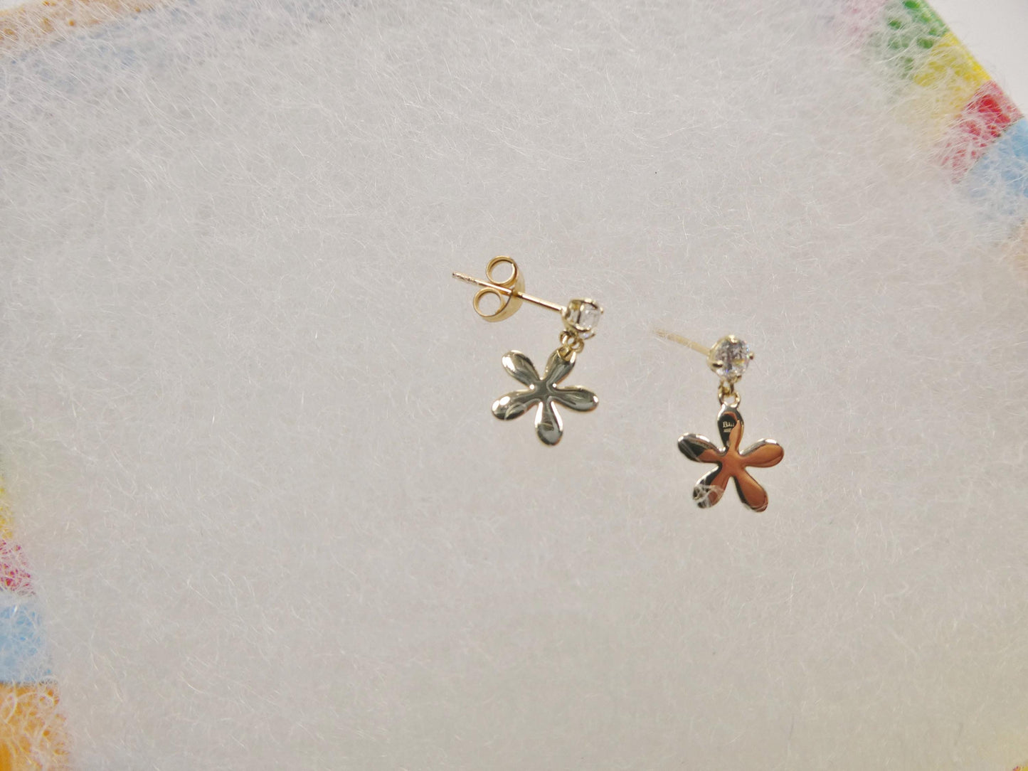 real 10k solid yellow gold design push post earrings