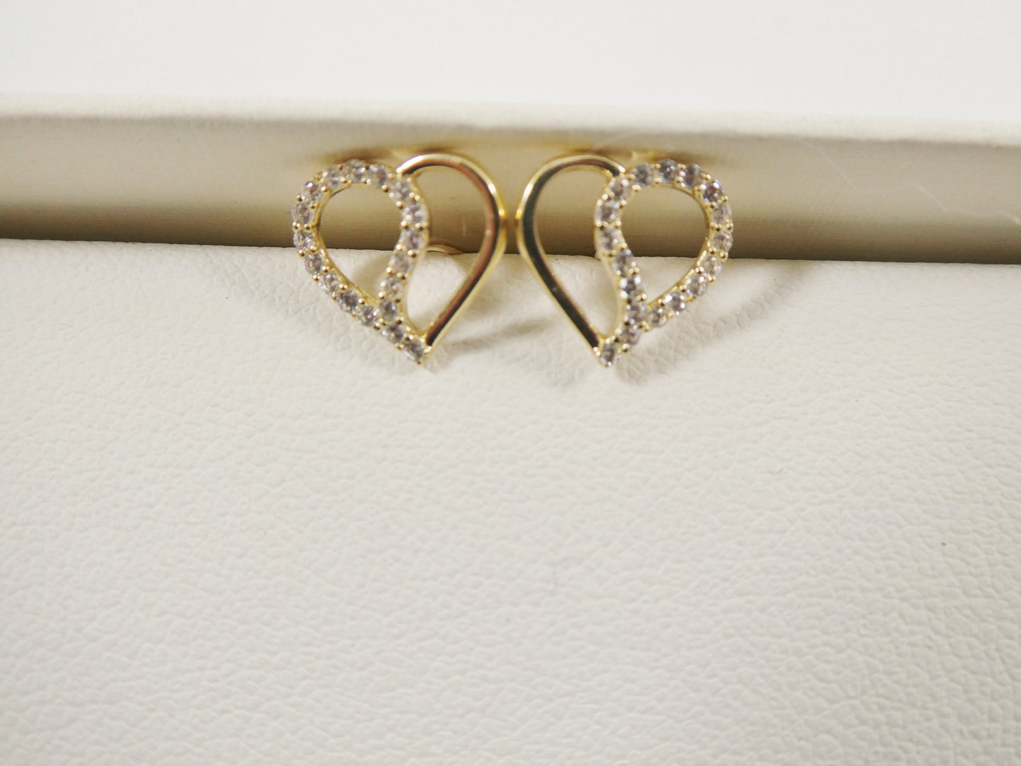 10k real solid gold heart micro fave setting push back earrings