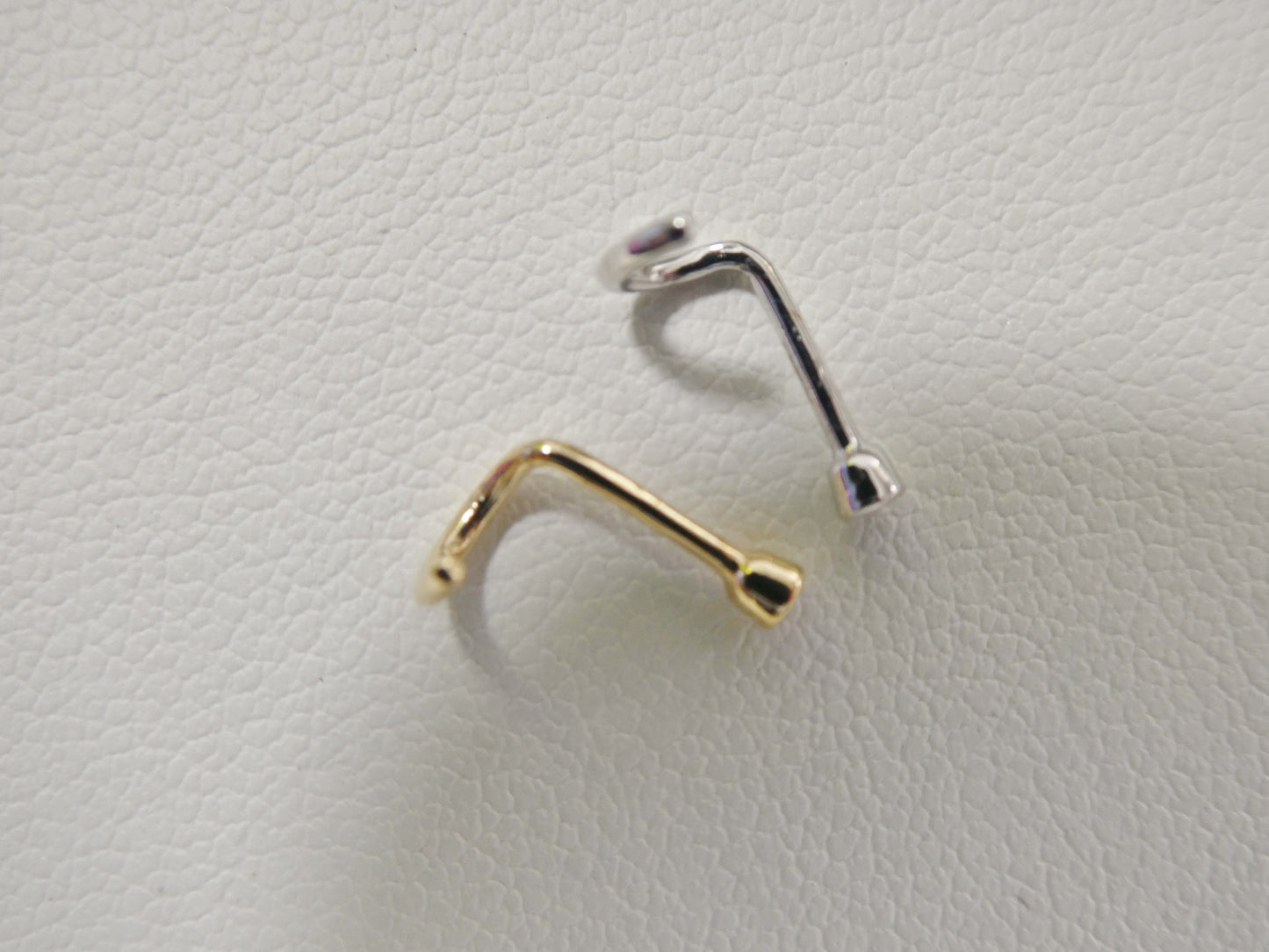 14k real solid yellow gold real diamond stone twist nose ring