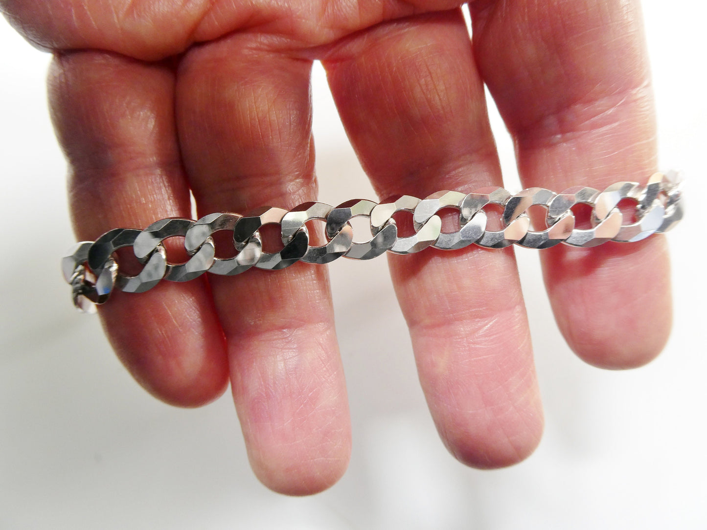 real 925 sterling silver solid bracelet 8.5 inch