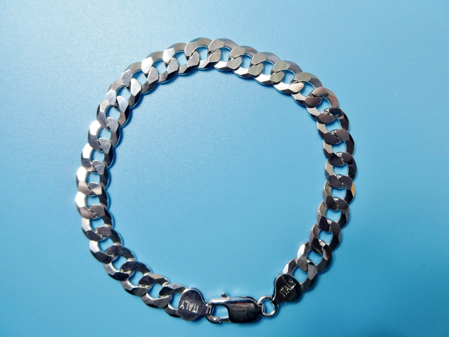 real 925 sterling silver solid bracelet 8.5 inch