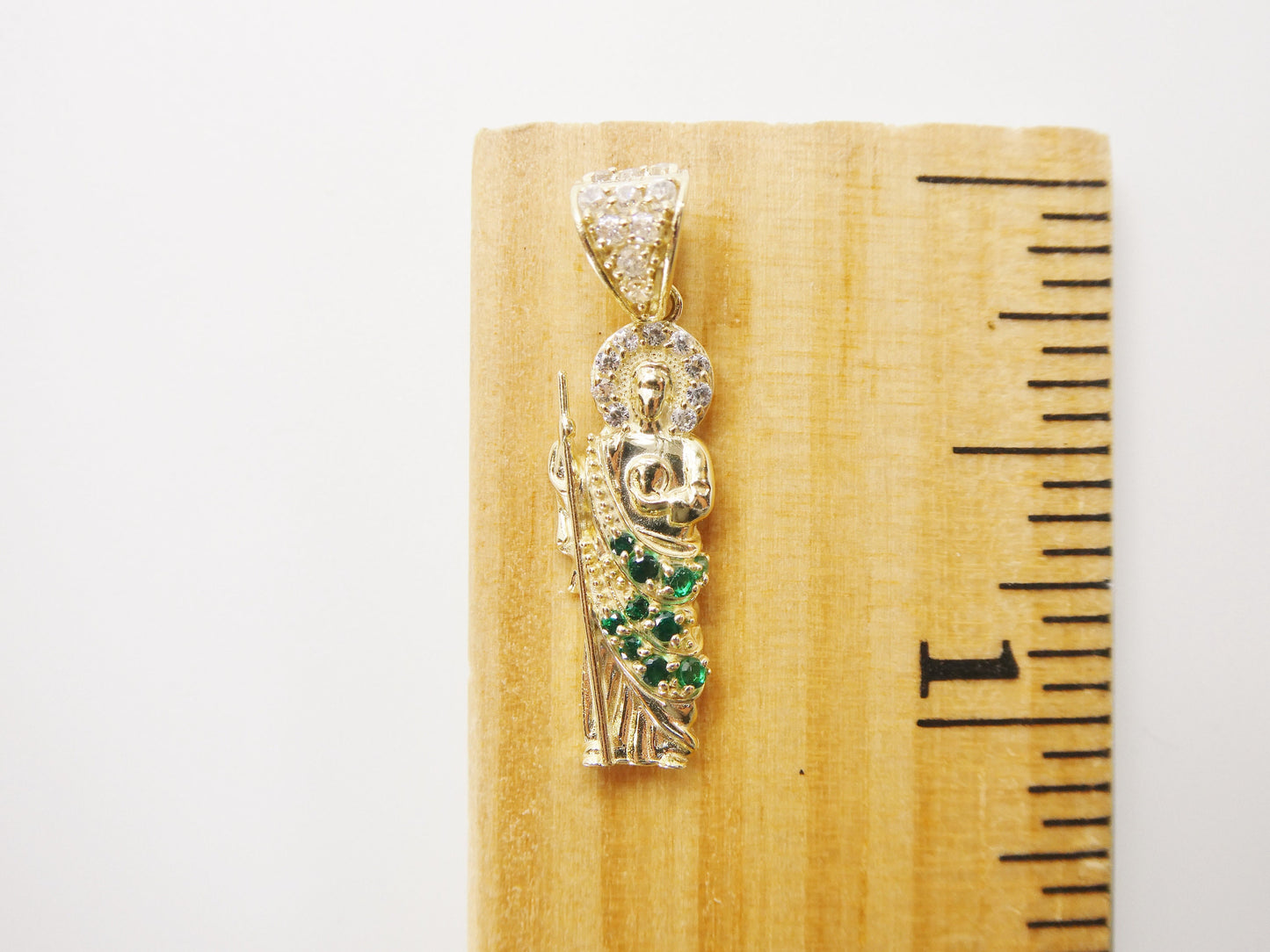 14k real solid yellow gold saint jude charm pendent