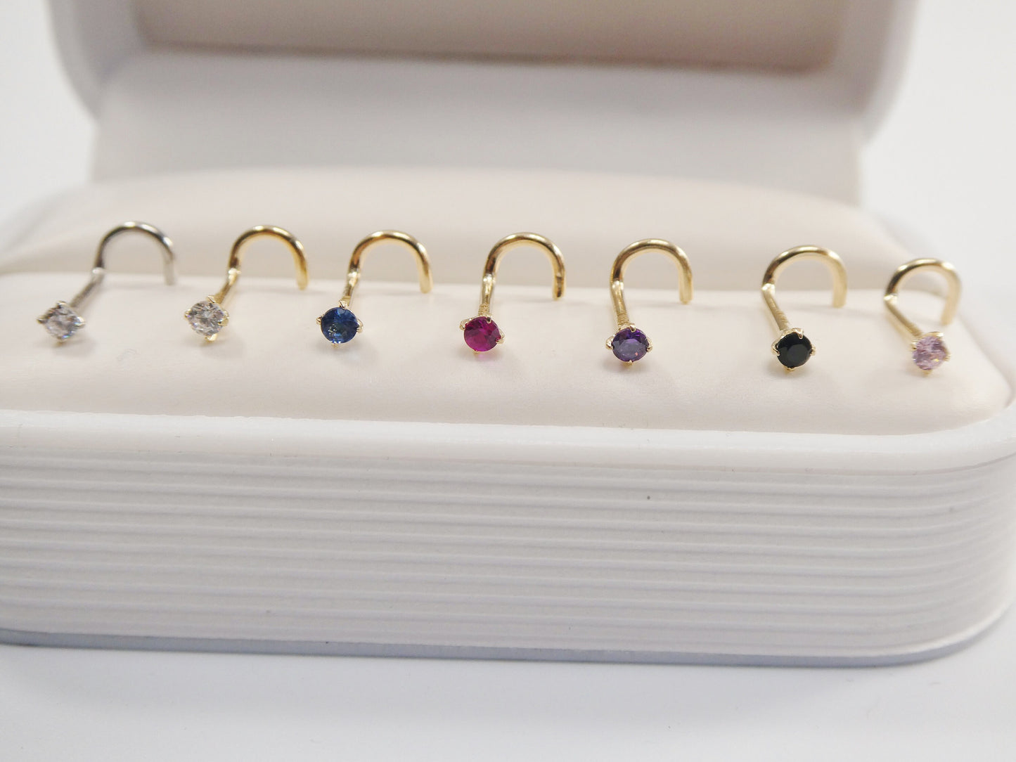 14k real solid yellow gold 2mm twist nose ring