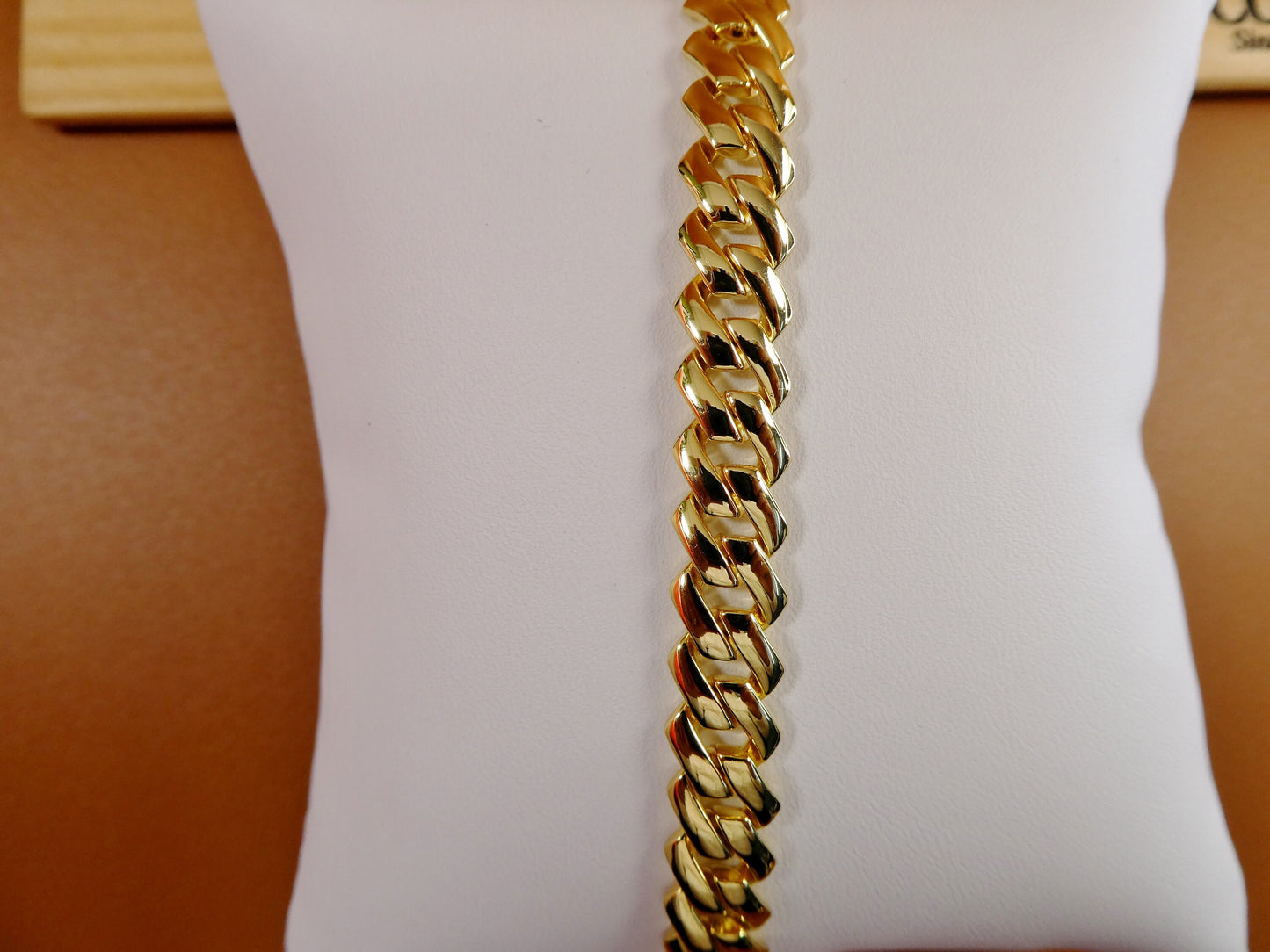 14k yellow gold color tone 9MM Monaco necklace over real 925 sterling silver