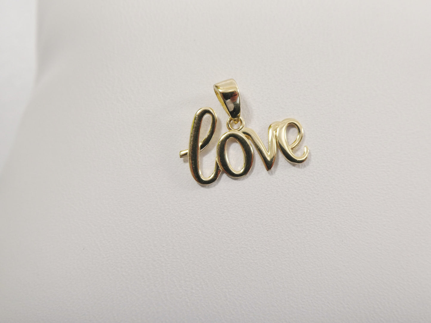 women's 14k real solid yellow gold love world charm