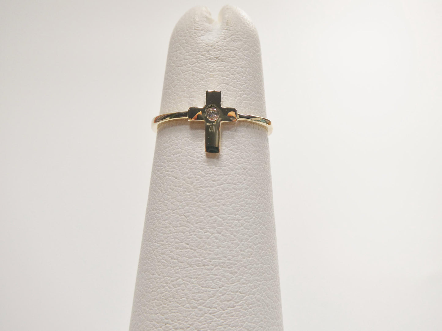 real 10k solid yellow gold cross classic pinky ring