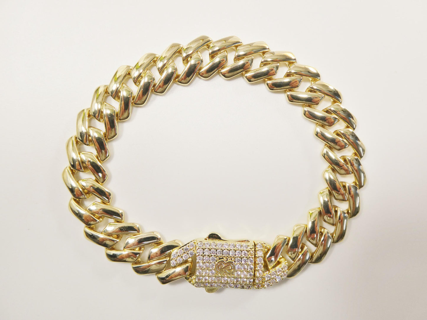 14k gold filled 12mm Monaco Cuban necklace set