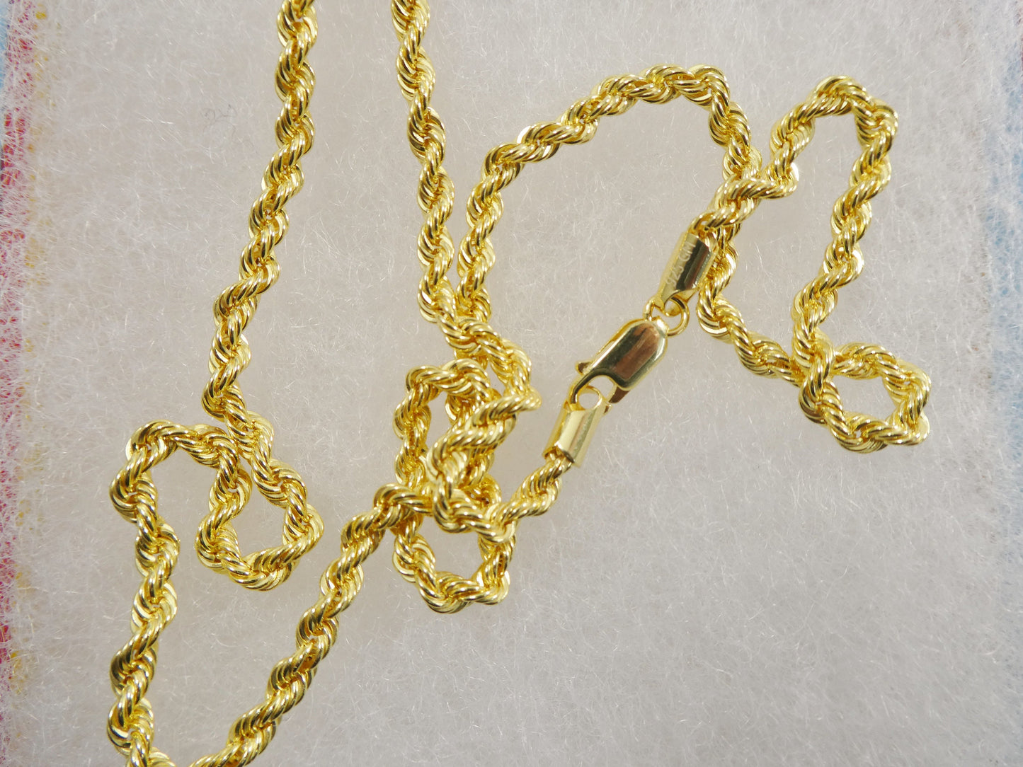 real 925 sterling silver rope chain 14k yellow gold finish