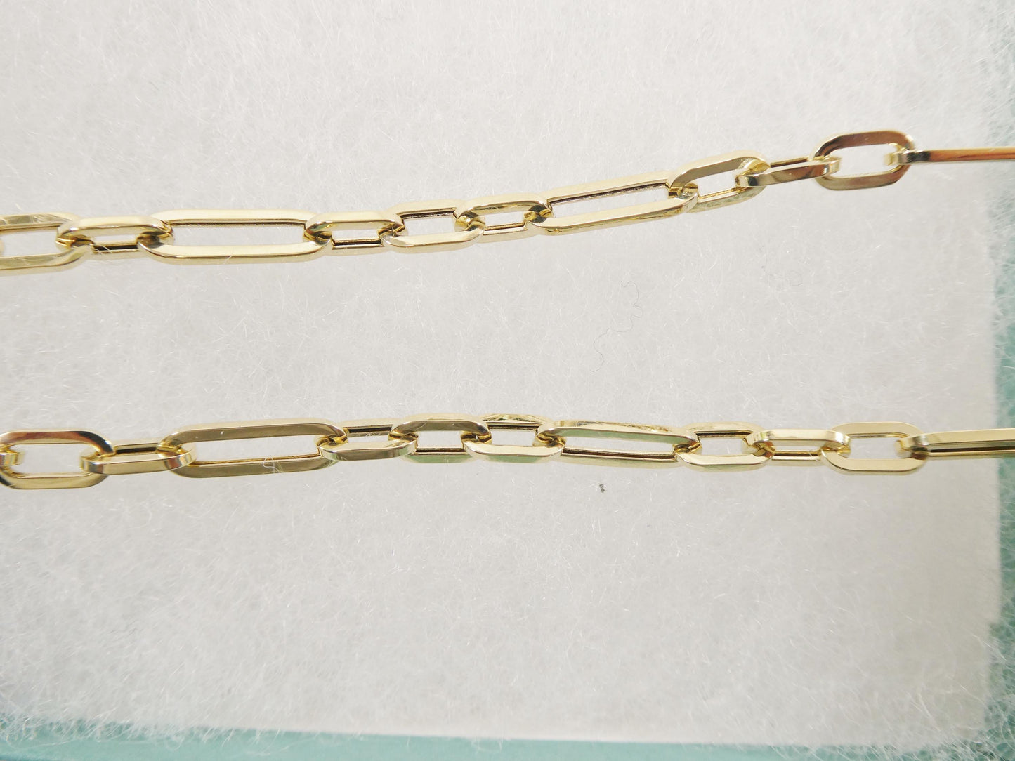 real 14k solid yellow gold design paperclip 6.5/ 7/ inch bracelet