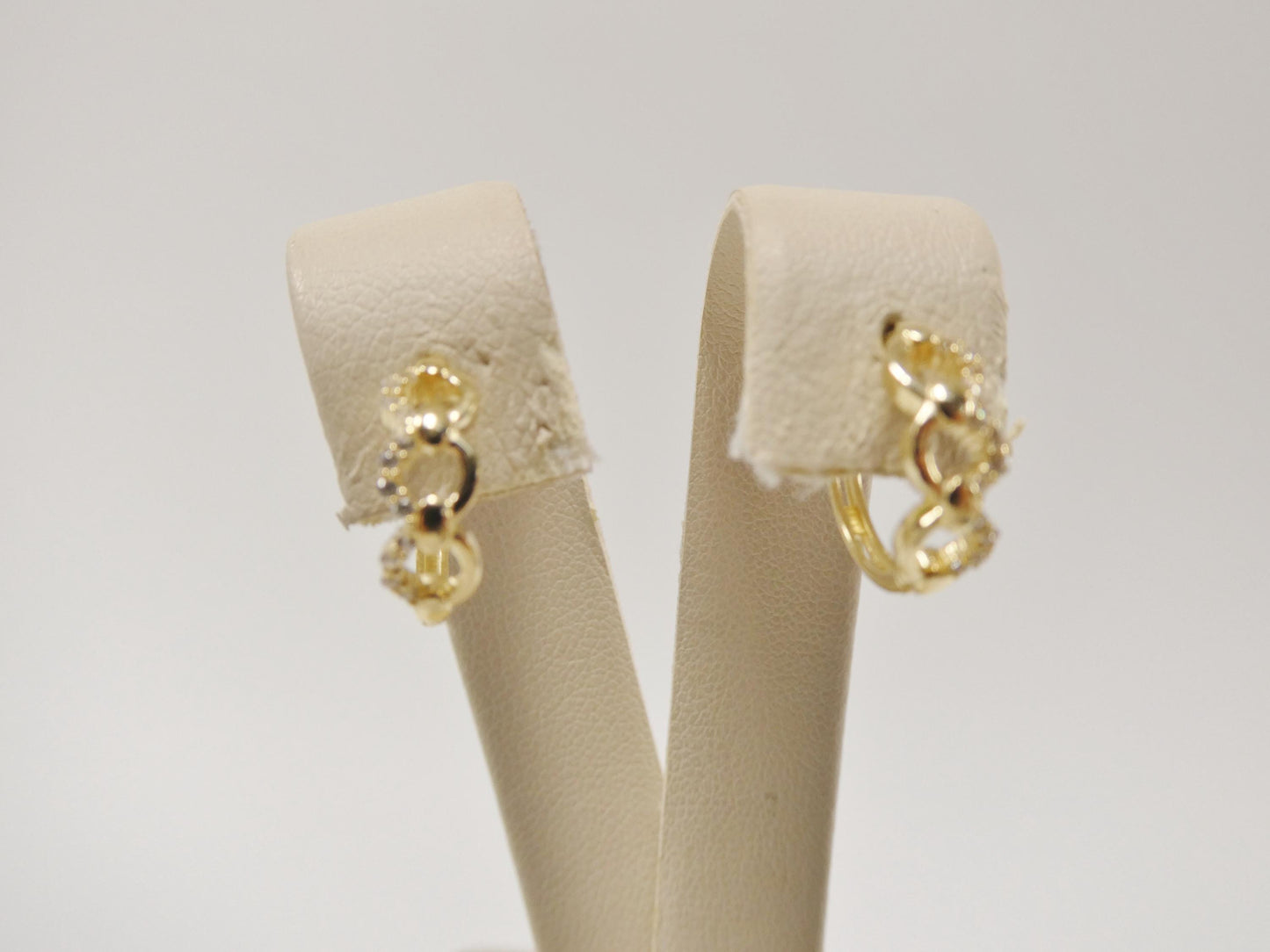 real 10k solid yellow gold designer hoop huggie earrings