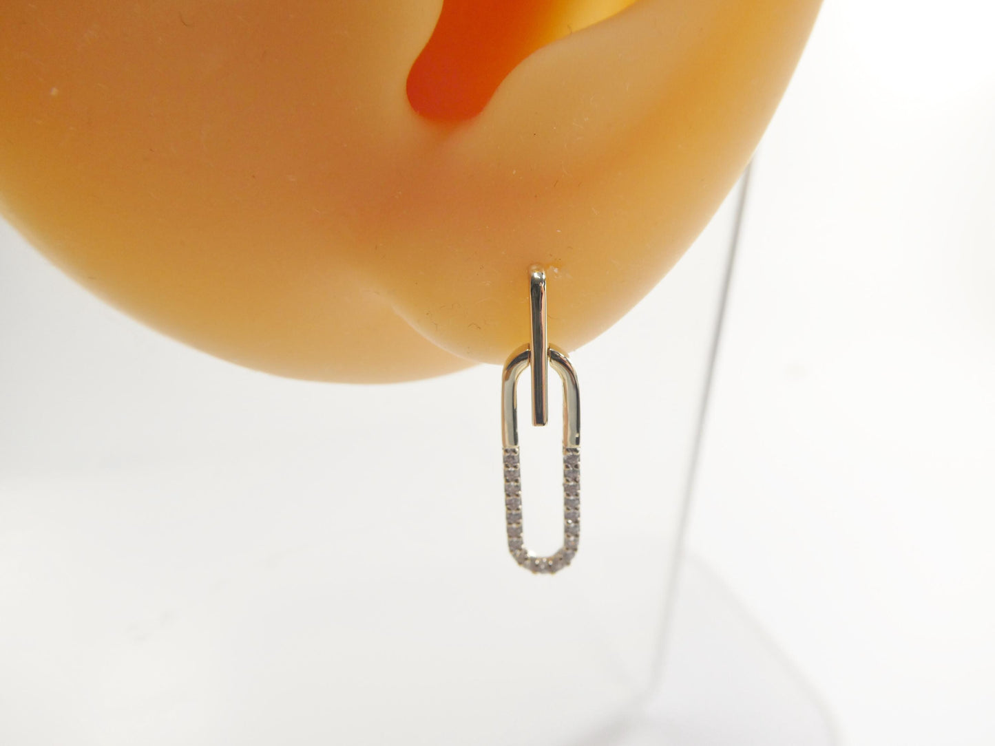 real 10k solid yellow gold design paperclip push post earrings