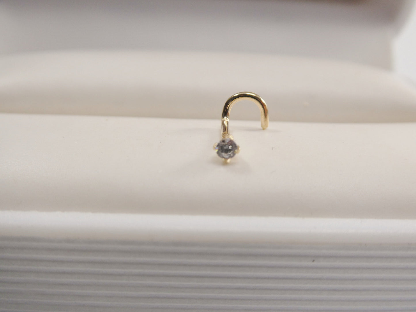 14k real solid yellow gold 2mm twist nose ring