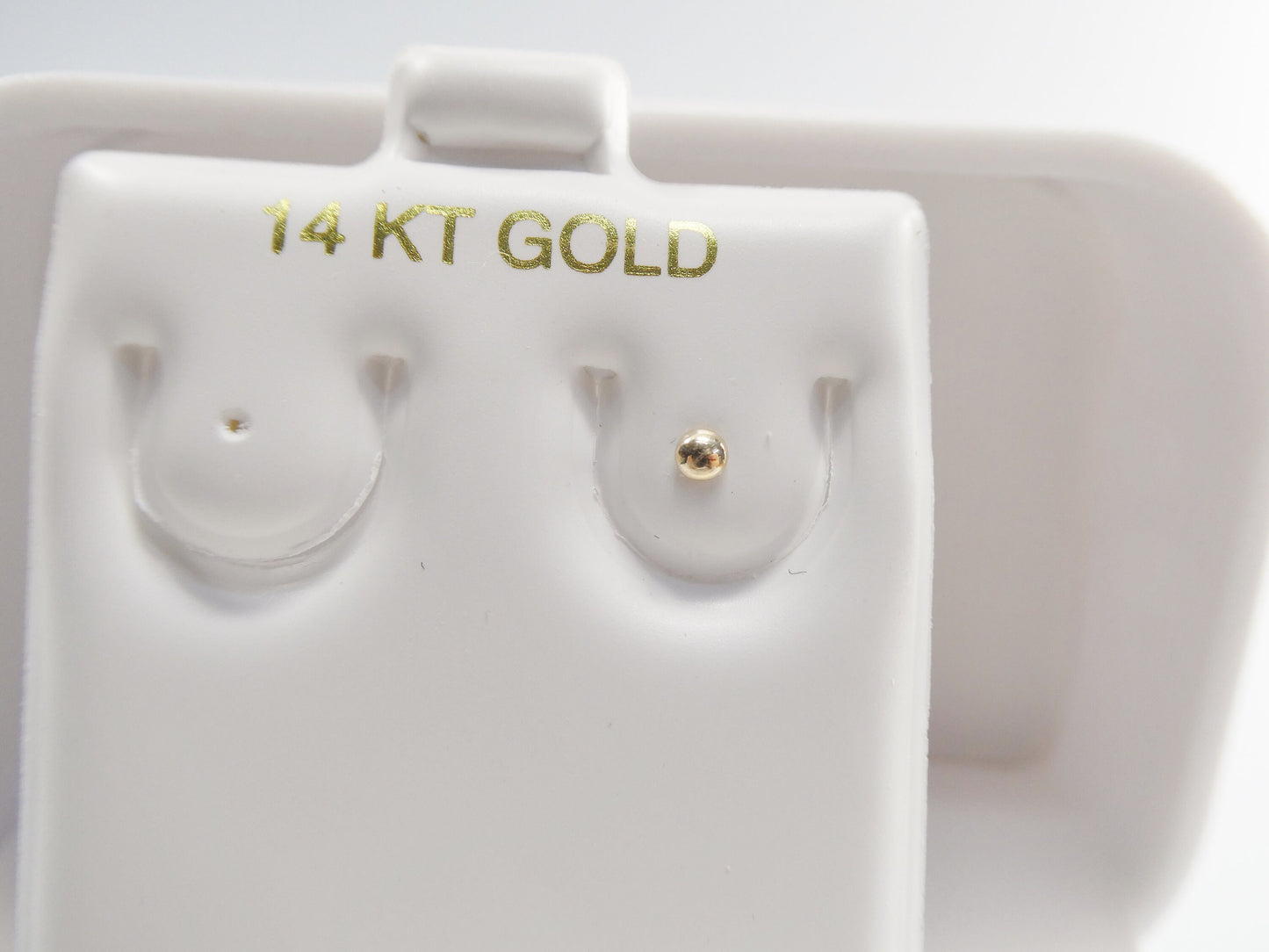 14k real solid yellow gold twist plain flat ball nose ring