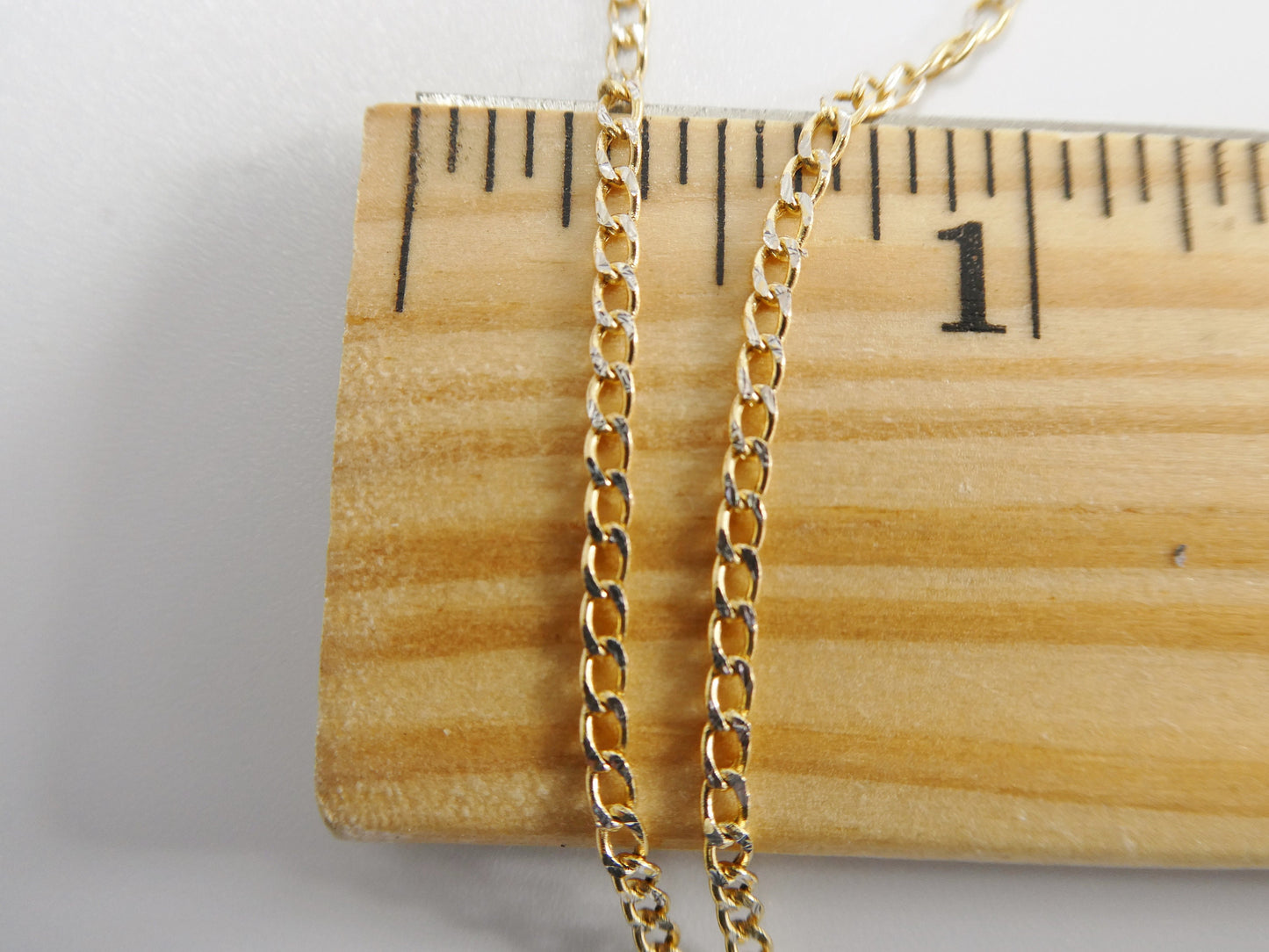 real 10k solid yellow gold two tone curb chain