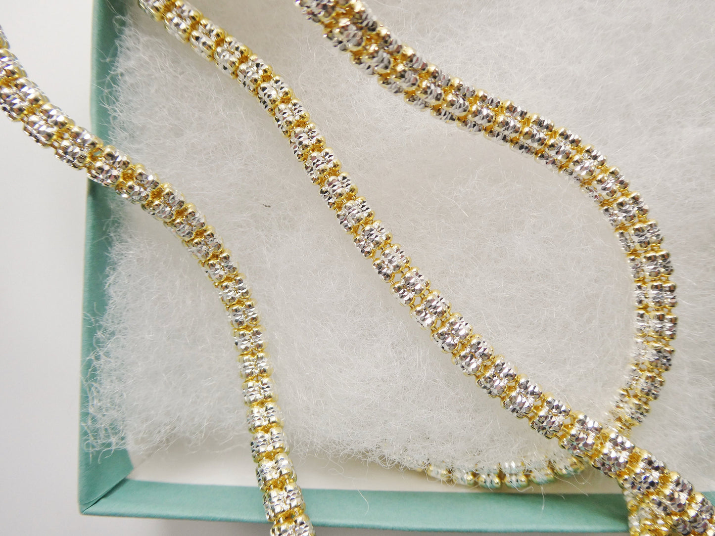 real 925 sterling silver 5mm diamond cut ice link chain necklace