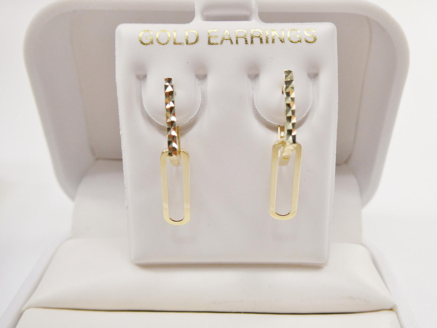 real 10k solid yellow gold designer hoop huggie earrings