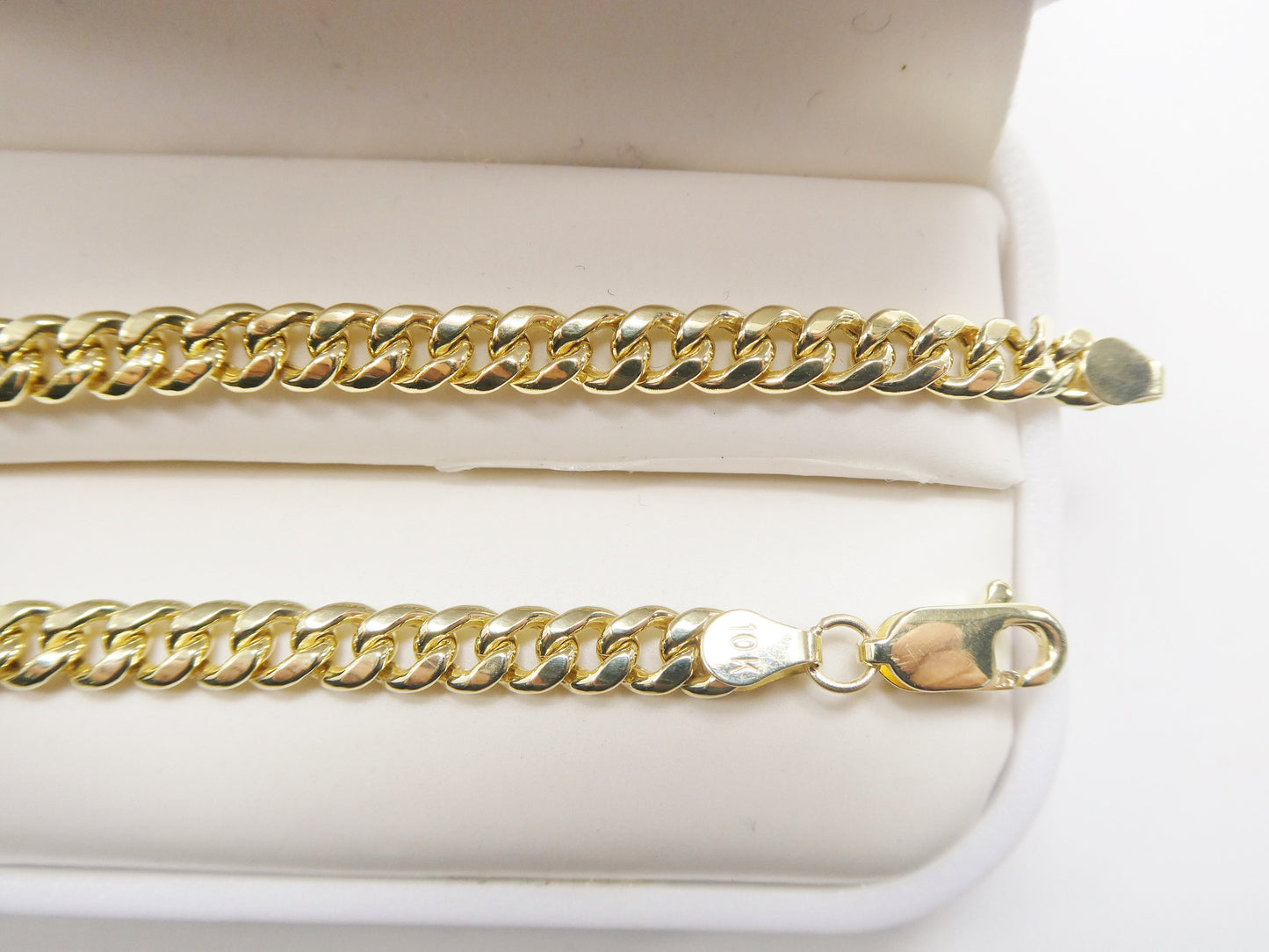 real 10k solid yellow gold 5mm curb link chain necklace