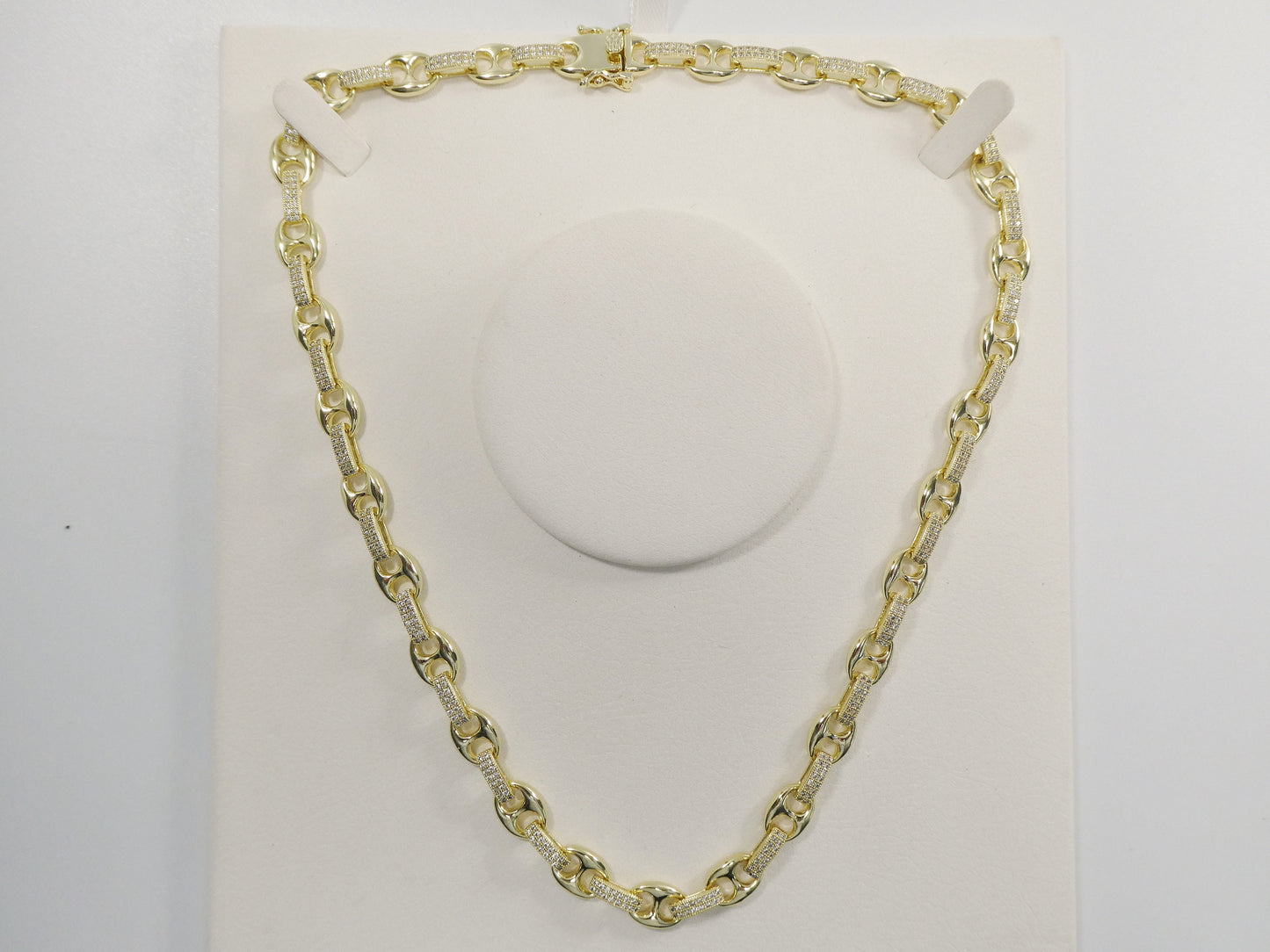 14k gold filled yellow gold puffed mariner LINK necklace
