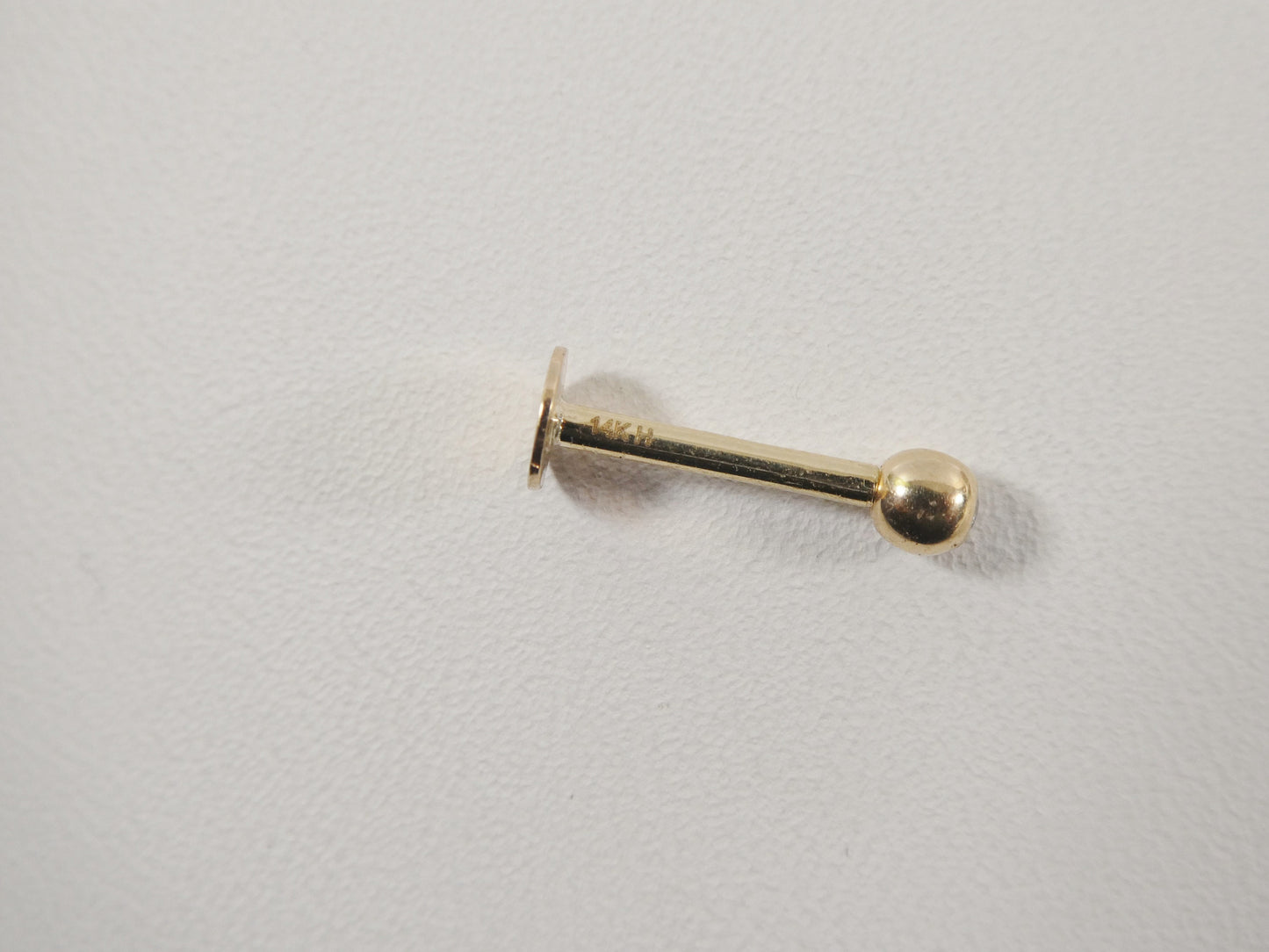 14K real solid yellow gold lip chin stud piercing