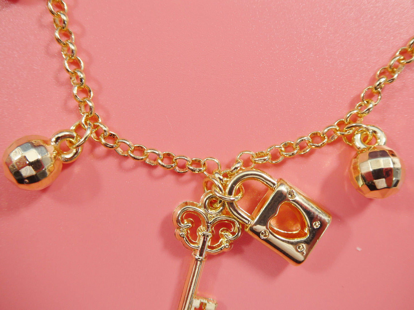 7 inch 18k gold filled adjustable with extension charm ladies bracelet